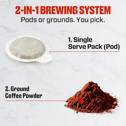 SENIX Coffee Maker, Portable Coffee Machine, 2-in-1 20V 5.0 Ah Battery, Charger & Power Cord, Compatible with K-Cups, Ground, Pods, 8oz Brew Size - for Travel, Camping, Job Site, RV, Home (CMX2-M4) in Kuwait