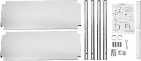 Stainless Steel Double Overshelf 12x30x23in, Weight Capacity 88lbs, 2 Tier Heavy Duty Commercial Shelf with Anti-Slip Feet for Restaurant, Warehouse, Kitchen in Saudi Arabia