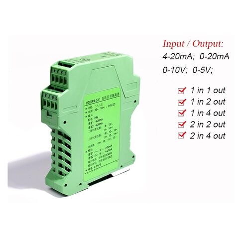 1 قطعة 2 قنوات 4-20ma إلى 0-10vdc محول الجهد الحالي إشارة المعزل محول (24V_0-5V_IN0-20MA) in Kuwait