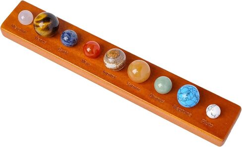 Runyangshi Nine Planets Solar System Model Crystal Ball - Natural Crystal Gemstone Marble Space Home Desk Decoration - Creative Gifts in Saudi Arabia