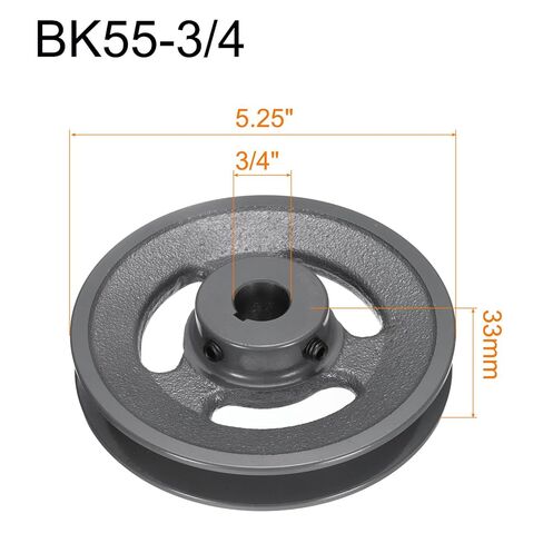 uxcell BK55-3/4 V-Belt Sheave 3/4"Bore 5.25"OD Single Groove Web Sheave Bored-to-Size Sheave, Cast Iron, Belt Section for 3L or B Belt in Saudi Arabia