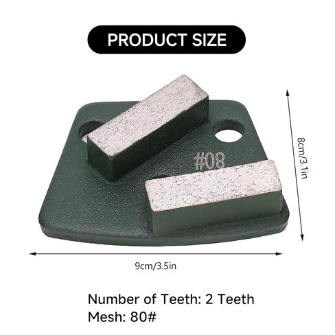 3PCS 80 Grit Grinding Shoes Blocks,2 Teeth Trapezoid Grinding Disc Kit, Concrete Grinding Disc, Floor Grinding Pad Tools for Grinder Concrete Aggreesive Cutting(Green, 80#) in Saudi Arabia