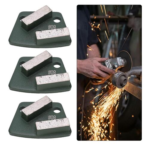 3PCS 80 Grit Grinding Shoes Blocks,2 Teeth Trapezoid Grinding Disc Kit, Concrete Grinding Disc, Floor Grinding Pad Tools for Grinder Concrete Aggreesive Cutting(Green, 80#) in Saudi Arabia