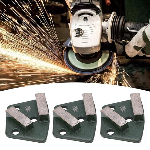 3PCS 80 Grit Grinding Shoes Blocks,2 Teeth Trapezoid Grinding Disc Kit, Concrete Grinding Disc, Floor Grinding Pad Tools for Grinder Concrete Aggreesive Cutting(Green, 80#) in Saudi Arabia