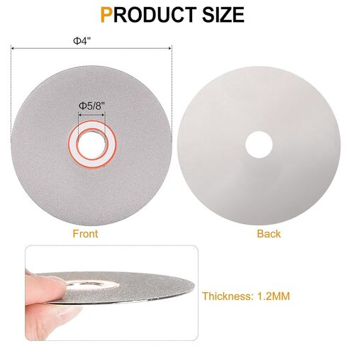 HARFINGTON Diamond Flat Lap Disc Set 4" x 5/8" Arbor 600/1000/1200/1500/2000/2500/3000 Grit Grinding Wheel in Saudi Arabia