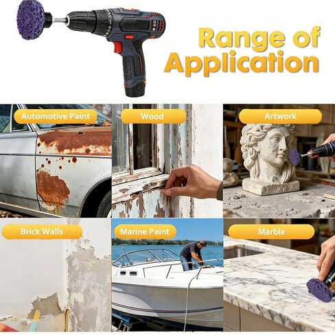 10 عبوات من أقراص الشريط لإزالة الصدأ وعجلة التجريد لطاحونة الزوايا وعجلة شريط الطلاء وأقراص الكشط السريعة الصدأ والأكسدة ومزيل الطلاء - 5 سم in Kuwait