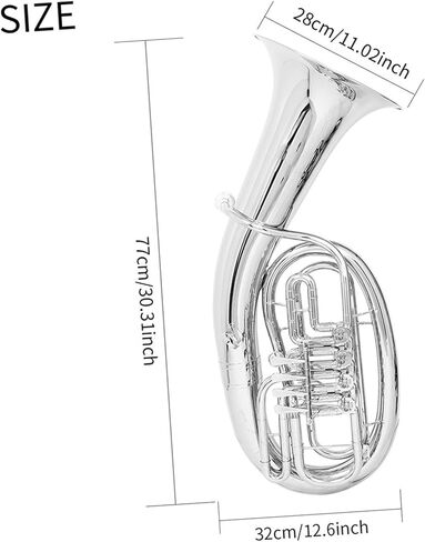Beginner Tuba Bb 4 Key Euphonium Nickel Plated Brass Instrument in Kuwait