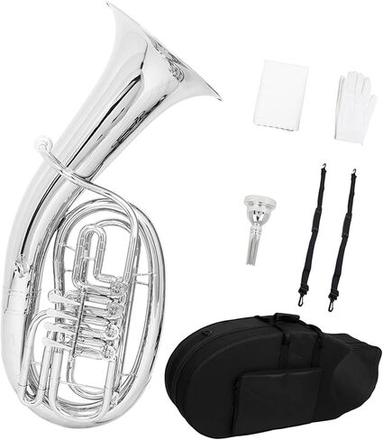 Beginner Tuba Bb 4 Key Euphonium Nickel Plated Brass Instrument in Kuwait