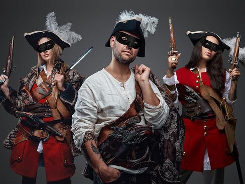 أسود عين العيون أزياء هالوين - قناع البطل المتنزه القراصنة اللصوص نينجا لصقات تأثيري الحفلات in Kuwait