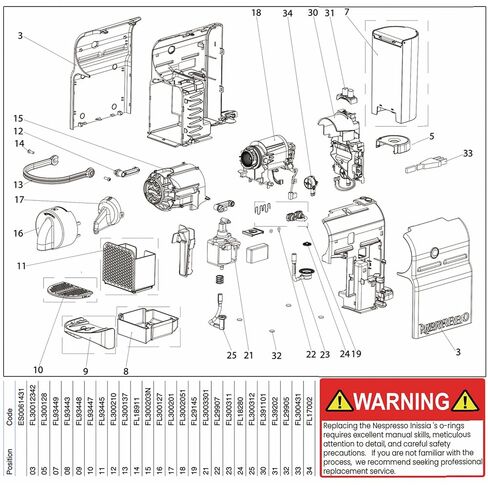 FL29907 O Ring مجموعة لـ DeLonghi Krups Magimix NESPRESSO Inissia EN80 Pixie Essenza كبسولة جراب صانع القهوة إصلاح الختم in Kuwait