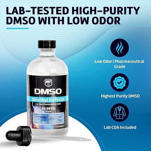 DMSO Pharmaceutical Grade 4oz Glass Bottle with Dropper Lid, No Odor, Lab Tested for Purity, DMSO Liquid 99.9 Pure, DMSO Pharmaceutical Grade in Kuwait
