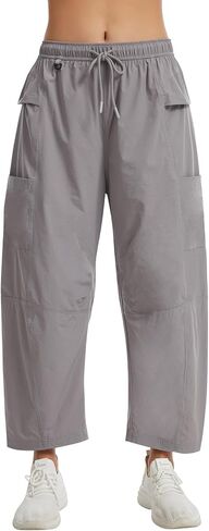 Cargo Pants for Women Barrel Leg UPF 50+ Water Resistant Athletic Hiking Pants Quick Dry Outdoor Baggy Jogger 5 Pocket in Kuwait