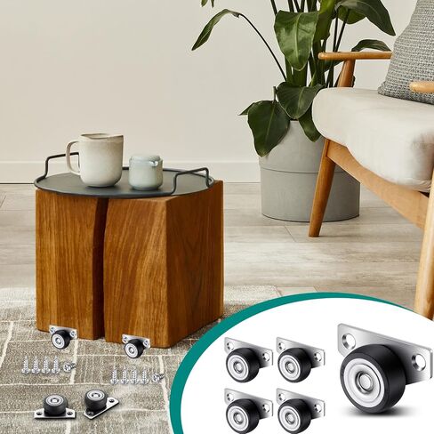 20 Set 1.25 Inch Small Side Mount Caster Wheels Little Drawer Rollers Mini Low Profile Casters Non Swivel Rigid Casters Wheels with Screws for Drawers, Wooden Furniture, Trays, DIY Project in Saudi Arabia