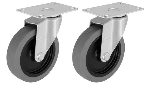 4" Caster Replacment Set for Rubbermaid Tilt Truck Model's 1011, 1013, 9T13, 9T14 and Tandem Dolly Model 2646: Swivel with Thermoplastic Rubber Wheel in Saudi Arabia