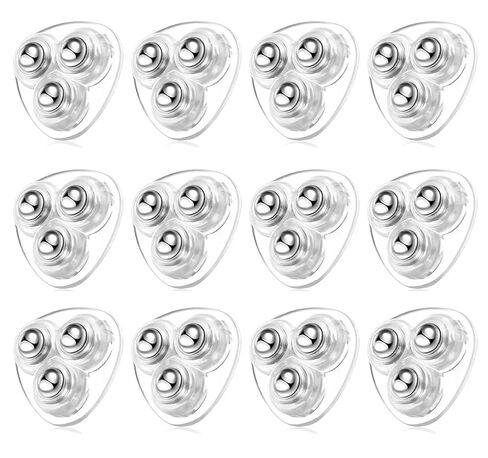 Self Adhesive Paste Caster Wheels for Furniture Bucket, Ball Castors Flat for Furniture ABS Material Load Capacity 20 LBS Per Wheel Mini Universal Wheel for Trash Can Storage Boxes 12 PCS (Clear) in Saudi Arabia