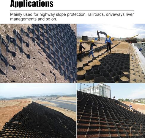 Durable 2" High Gravel Driveway Grid - Heavy-Duty Polyethylene Geo Grid for Landscaping, Shed Base, Erosion Control, Patios & Walkways Foundation in Kuwait