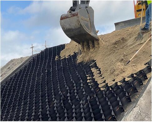 Durable Erosion Control Geotextile Grid for Driveway Repair - High-Performance Polyethylene Soil & Gravel Stabilization for Mudslide Prevention, Scalable 5/7/10 cm in Kuwait