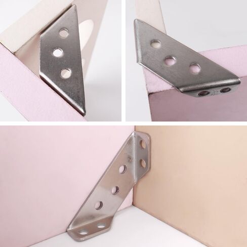 5 Set 201 Stainless Steel Trapezoid Corner Brackets with 20 Pieces Screws Furniture Cabinet Joint Fastener Table Chair Corner Connector Hardware Heavy Duty Supports Brace 6.5cm in Saudi Arabia