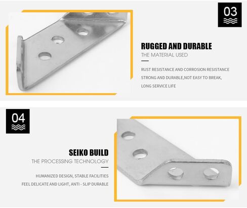 5 Set 201 Stainless Steel Trapezoid Corner Brackets with 20 Pieces Screws Furniture Cabinet Joint Fastener Table Chair Corner Connector Hardware Heavy Duty Supports Brace 6.5cm in Saudi Arabia