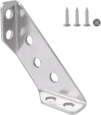5 Set 201 Stainless Steel Trapezoid Corner Brackets with 20 Pieces Screws Furniture Cabinet Joint Fastener Table Chair Corner Connector Hardware Heavy Duty Supports Brace 6.5cm in Saudi Arabia