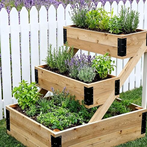 1set L-Shaped Thickened 90-Degree Right-Angle Gardening Bed Angle Bracket with 14 Screws Heavy Duty Corner Brace in Saudi Arabia