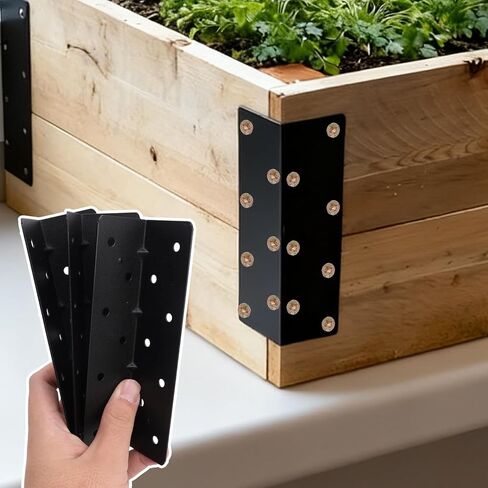 1set L-Shaped Thickened 90-Degree Right-Angle Gardening Bed Angle Bracket with 14 Screws Heavy Duty Corner Brace in Saudi Arabia