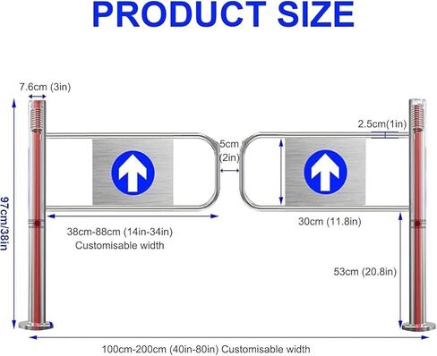 Metal Safety Gate for Shopping Malls & Supermarkets - Spring-Loaded Swing Gate Universal Warehouse(170x97cm) in Saudi Arabia