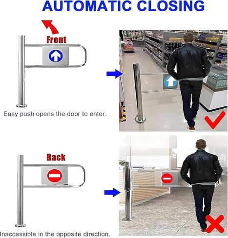 Metal Safety Gate for Shopping Malls & Supermarkets - Spring-Loaded Swing Gate Universal Warehouse(170x97cm) in Saudi Arabia