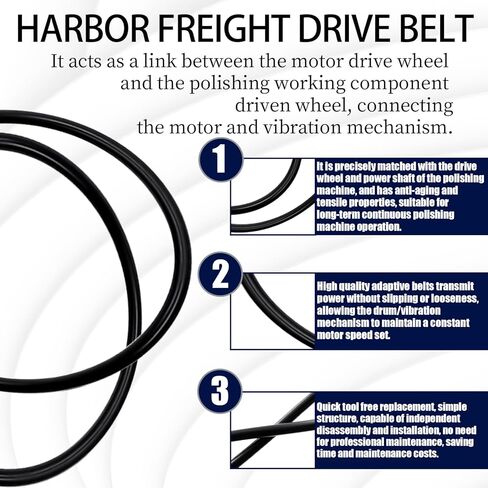 10 عبوات من أحزمة القيادة المطاطية الفاخرة من النتريل لأكواب الصخور الكهربائية Harbour Freight Chicago - تناسب الآلات المركزية، ABN & Viyuki - متينة، مقاومة للزيوت، تركيب بدون أدوات in Kuwait