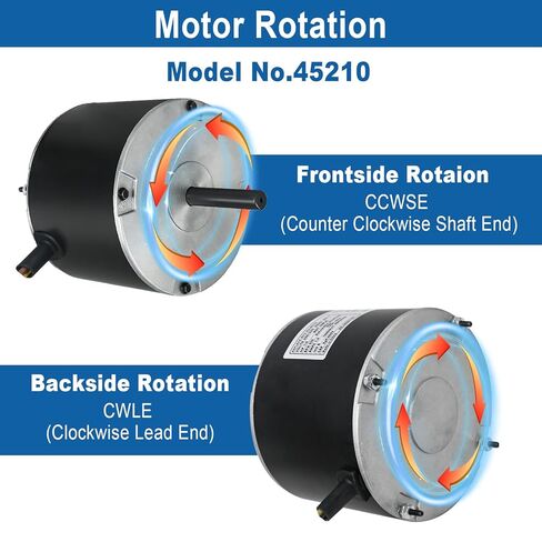 45210 محرك مروحة مكثف، 1/5 حصان 825 دورة في الدقيقة 208-230 فولت تيار متردد استبدال محرك مروحة مكثف للناقل براينت باين HC37GE210، HC37GE210A، 3S003، 5KCP39GFY917S 5KCP39GFS166S، 6DLL2، 51-23055-12، 622080 in Kuwait