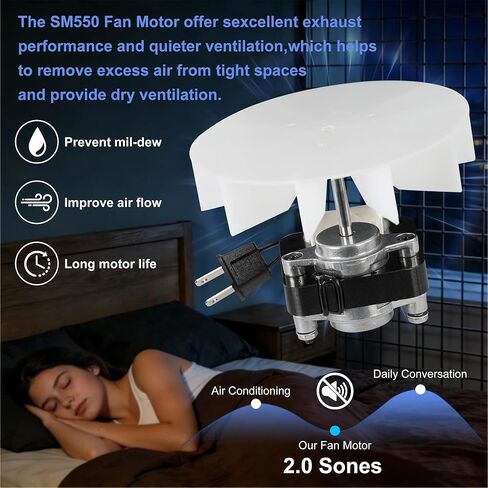 العالمي تنفيس الحمام مروحة العادم المحرك SM550 استبدال المحركات عدة، محرك مروحة الحمام متوافق مع Nutone Broan 50CFM 120V 3000RPM-استبدال C01575، 65100، EM550، EM750، C65878، VFM100،82423K، K111 in Kuwait