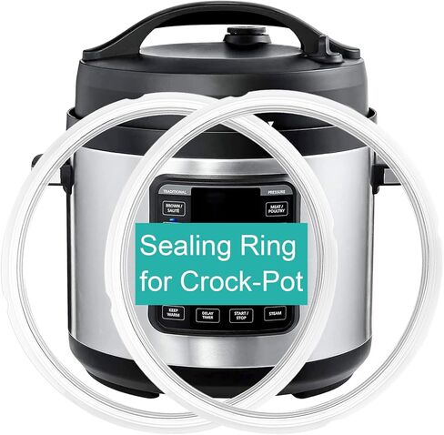 حلقة الختم الأصلية ذات الحزمة الأصلية لوعاء الروك 8 الكوارت ، حشية السيليكون لطبخ ضغط Crockpot 8qt ، أجزاء بديلة لطباخ ضغط Crockpot 8 كوارت [SCCPPC800-V1] ، Clear in Kuwait