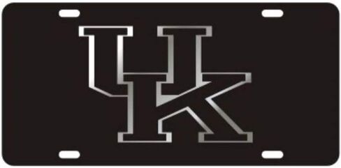 Kentucky Wildcats Laser Cut Inlaid Acrylic Mirrored License Plate Black on Black in Kuwait