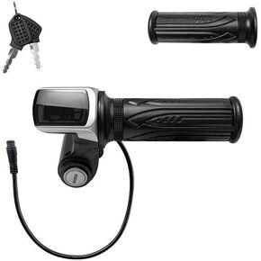 Electric Bike Throttle, Throttle Grip Electric Motor Scooter Speed Controller, 36V 48V Grip Throttle Handle with LED Display Key for Bicycle, Motorcycle, Scooter (with Keys) in Saudi Arabia