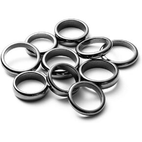 PANTIDE 10Pcs Hematite Magnetic Rings for Women Men Unisex Anxiety Balance Root Chakra Hematite Stone Band Rings Jewelry Accessories 6mm 4mm Width Black Anniversary Birthday Gifts, Mix Sizes in Kuwait