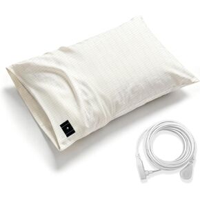Grounding Pillowcase Earth Connected Sliver Fiber Pillow Case King Bedding with 15ft Cord (White，20x36 Inch) in Kuwait