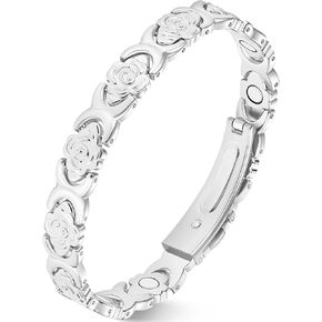 Jecanori Flower Copper Bracelet for Women Arthritis, Ultra Strength Magnetic Therapy Bracelet for Pain Relief with 3500 Gauss Magnets, Premium Fold-Over Clasp in Kuwait