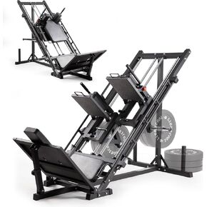 LIONSCOOL Upgraded 3-in-1 Leg Press Hack Squat Machine with Weight Storage, Professional Adjustable Iso-Lateral Trainer with Linear Bearing for Home Gym Lower Body Strength Training in Kuwait