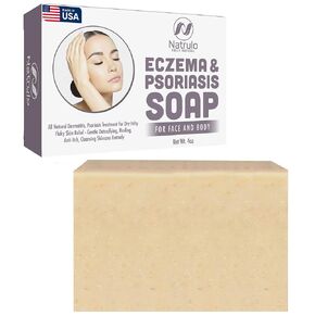 Eczema Soap Bar for Face and Body – All Natural Dermatitis, Psoriasis Treatment for Dry Itchy Flaky Skin Relief – Gentle Detoxifying, Healing, Anti-Itch, Cleansing Skincare Remedy – Eczema Soap Bar in Kuwait