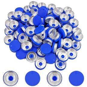 أغطية قلاب زرقاء مقاس 20 مم، 100 قطعة من سدادات قارورة بلاستيكية من الألومنيوم من النوع المسيل للدموع بالكامل، أختام قارورة خالية من اللدغات، أغطية أغطية بلاستيكية من الألومنيوم لقوارير زجاجية، زجاجات مجففة بالتجميد in Kuwait