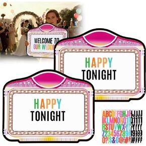 Party bottle service sign 2Pack Retro Red Gold wedding Entrance props sign -club signs for bottle service with Letter Stickers for Wedding, Bar, KTV, Club Events in Kuwait