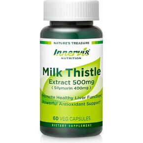 High Potency Silymarin 400mg Milk Thistle Extract 500mg for Optimal Liver Health & Detox Antioxidant Support | 60 Vegan Capsules – Innervis Nutrition in Kuwait