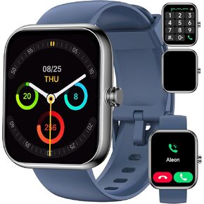 Smart Watch with Alexa Built-in, 1.83" HD Touchscreen Fitness Tracker, Bluetooth Notifications/Calls, IP68 Waterproof, 120+ Sport Modes, 24/7 Heart Rate & Sleep Monitor for iPhone Android iOS (Blue) in Saudi Arabia