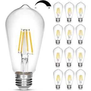 LED Edison Bulb,Antique 40W Vintage Bulb,E26 Non Dimmable Led Bulb 450 Lumens 2700K, Warm White, Pack of 3 in Kuwait