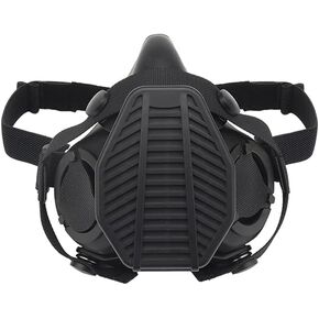 قناع تنفس تكتيكي قابل لإعادة الاستخدام، قناع غبار نصف تنفس، قناع تنفس وجه عسكري Airsoft، مريح من السيليكون لصيد كرات الطلاء in Kuwait