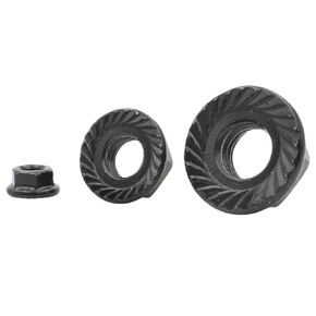 M3 M4 M5 M6 M8 M10 M12 Black Carbon Steel Flange Nut Hexagon Hex Head Pinking Slip Locking Lock(M6 (20pcs)) in Kuwait