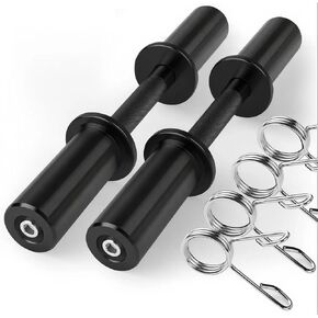 Pair of 16" Olympic Dumbbell Handles – Loadable Dumbbell Bars for 2" Olympic Weight Plates (150LBS Weight Capacity), Ideal for Home Gym Strength Training – Includes 2 Pairs of Spring Collars in Kuwait