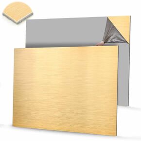 Blulu 2 Pcs Aluminum Composite Panel, 1/4" Thick Rectangle Aluminum Sheet for Industry Crafting Handcraft DIY Projects, Brushed Gold(24"x24") in Kuwait