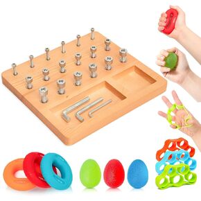 DICYWUDI Wooden Pegboard for Finger Dexterity, Finger Strength Trainer for Hand Grip Strengthener Targeted Strength, Relief & Recovery– for Men, Women, and Seniors in Kuwait