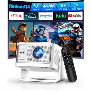 Hy300Pro Mini Projector مع WiFi و Bluetooth ، دعم Projector 4K المحمول ، حجر الأساس التلقائي ، Air Mouse Remote ، التحكم الصوتي ، 180 درجة ذكية Proyect in Kuwait